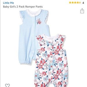 4 piece/ bundle Little me baby girl rompers